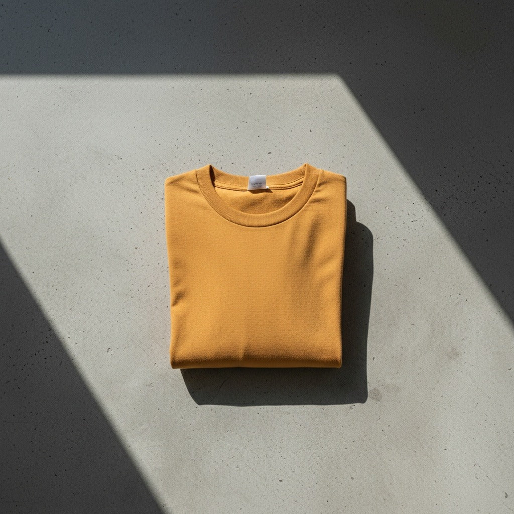 Long Sleeve Crew Neck T Shirt - Mustard Gold - Lifestyle Inspiration