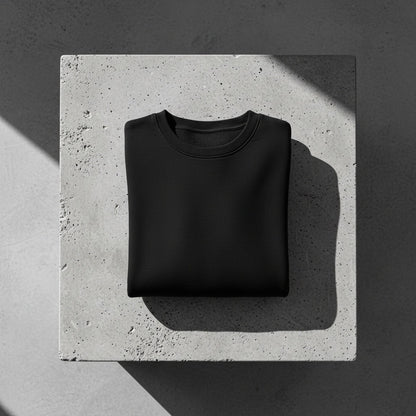 Long Sleeve Crew Neck T Shirt - Jet Black - Lifestyle Inspiration