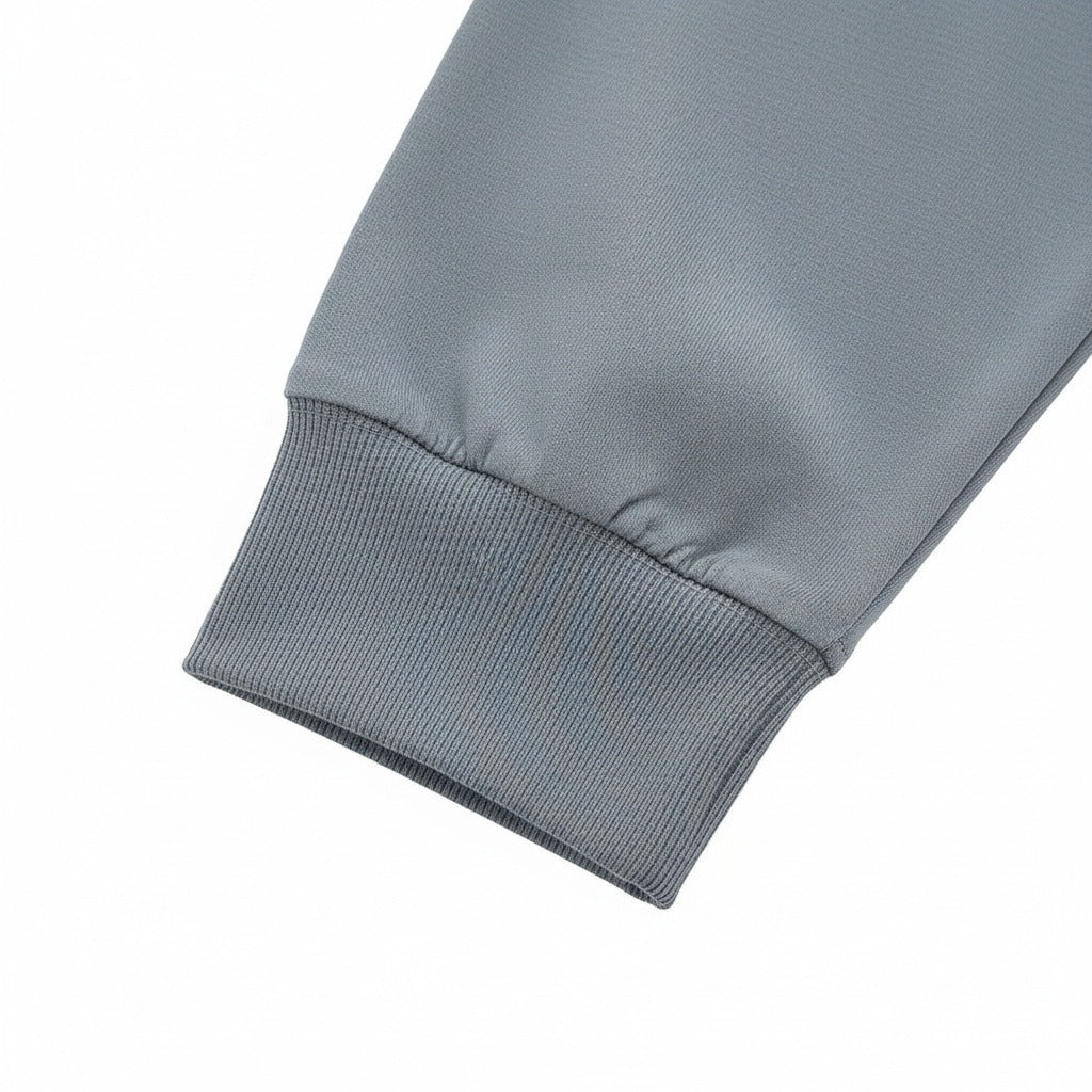 Long Sleeve Crew Neck T Shirt - Slate Blue - Texture Close Up