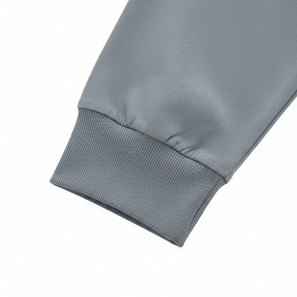 Long Sleeve Crew Neck T Shirt - Slate Blue - Texture Close Up