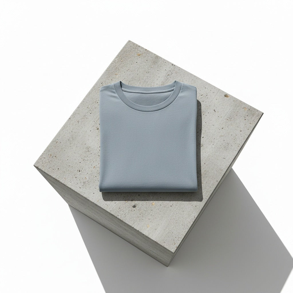 Long Sleeve Crew Neck T Shirt - Slate Blue - Lifestyle Inspiration