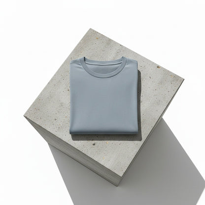 Long Sleeve Crew Neck T Shirt - Slate Blue - Lifestyle Inspiration