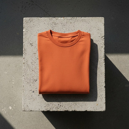 Long Sleeve Crew Neck T Shirt - Burnt Orange - Lifestyle Inspiration