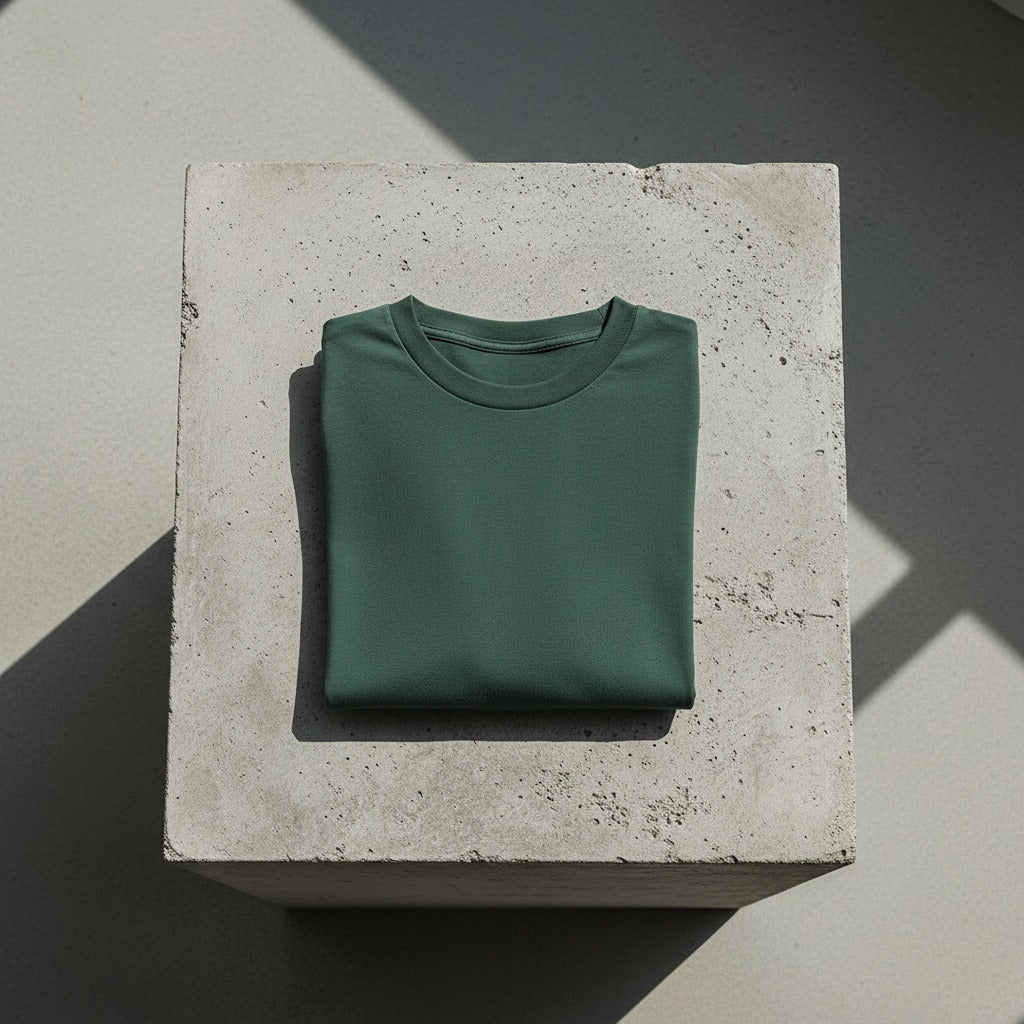 Long Sleeve Crew Neck T Shirt - Hunter Green - Lifestyle Inspiration