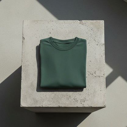 Long Sleeve Crew Neck T Shirt - Hunter Green - Lifestyle Inspiration