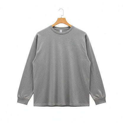 Long Sleeve Crew Neck T Shirt - Ash Gray - Front View