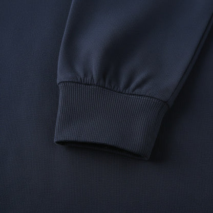 Long Sleeve Crew Neck T Shirt - Midnight Blue - Texture Close Up