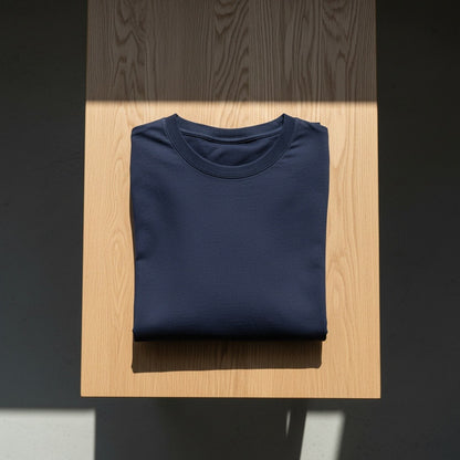 Long Sleeve Crew Neck T Shirt - Midnight Blue - Lifestyle Inspiration