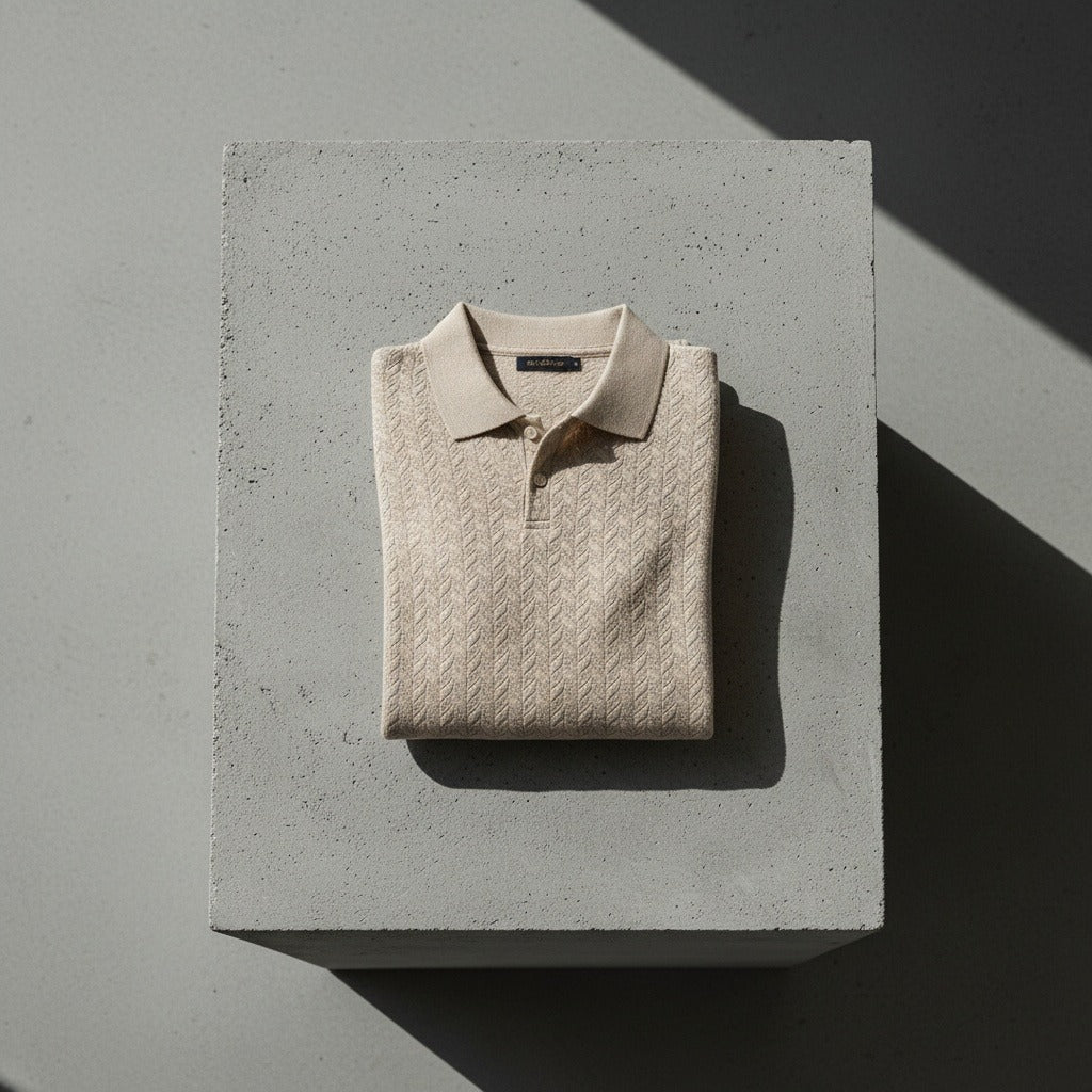 Long Sleeve Textured Shirt - Oatmeal - Lifestyle Inspiration