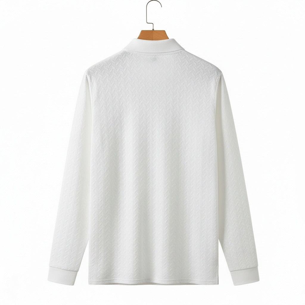 Long Sleeve Textured Shirt - Snow - Fabric Detail