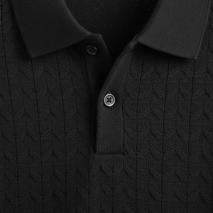 Long Sleeve Textured Shirt - Ebony - Texture Close Up
