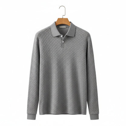 Long Sleeve Textured Shirt - Stone - Front View
