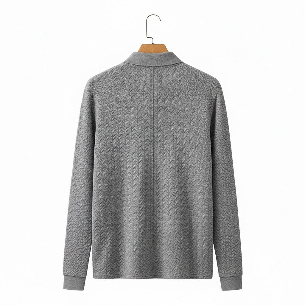 Long Sleeve Textured Shirt - Stone - Fabric Detail