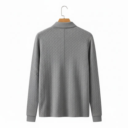 Long Sleeve Textured Shirt - Stone - Fabric Detail