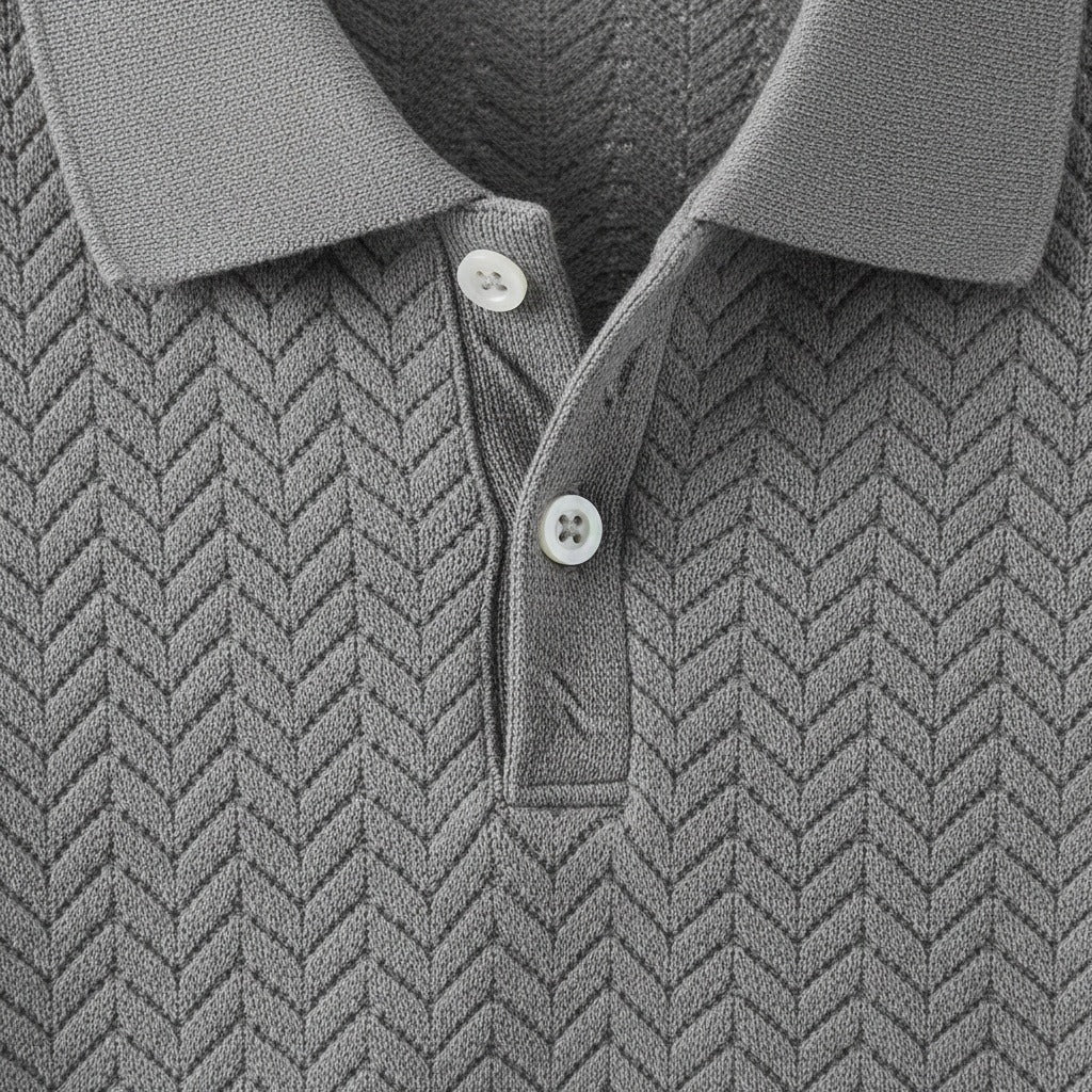 Long Sleeve Textured Shirt - Stone - Texture Close Up