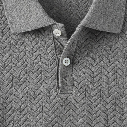 Long Sleeve Textured Shirt - Stone - Texture Close Up