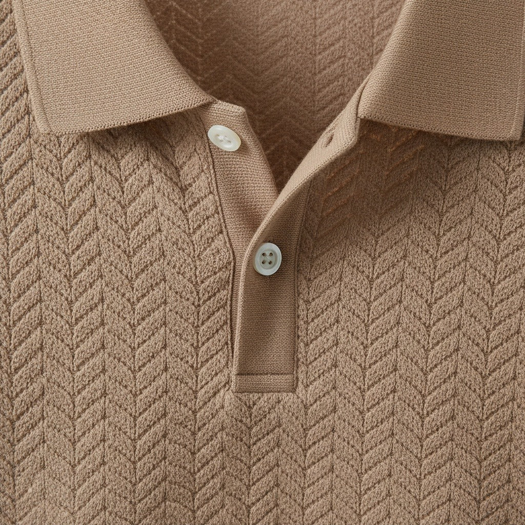 Long Sleeve Textured Shirt - Fawn - Texture Close Up