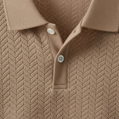 Long Sleeve Textured Shirt - Fawn - Texture Close Up