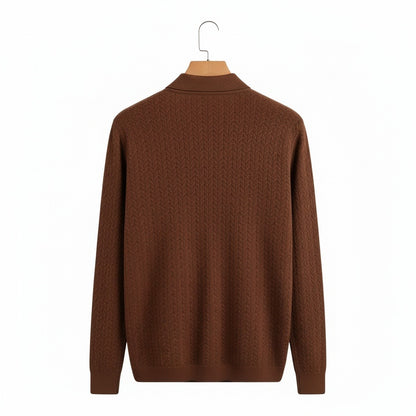 Long Sleeve Textured Shirt - Chestnut - Fabric Detail