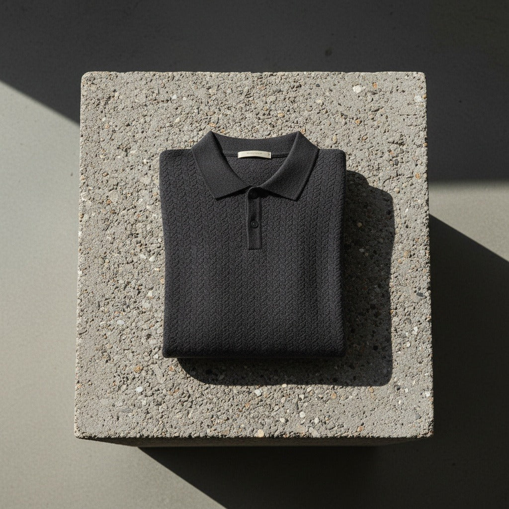 Long Sleeve Textured Shirt - Charcoal - Lifestyle Inspiration