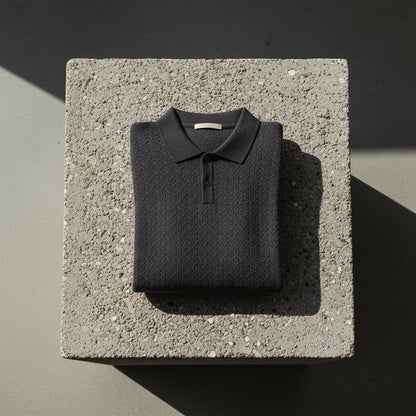 Long Sleeve Textured Shirt - Charcoal - Lifestyle Inspiration