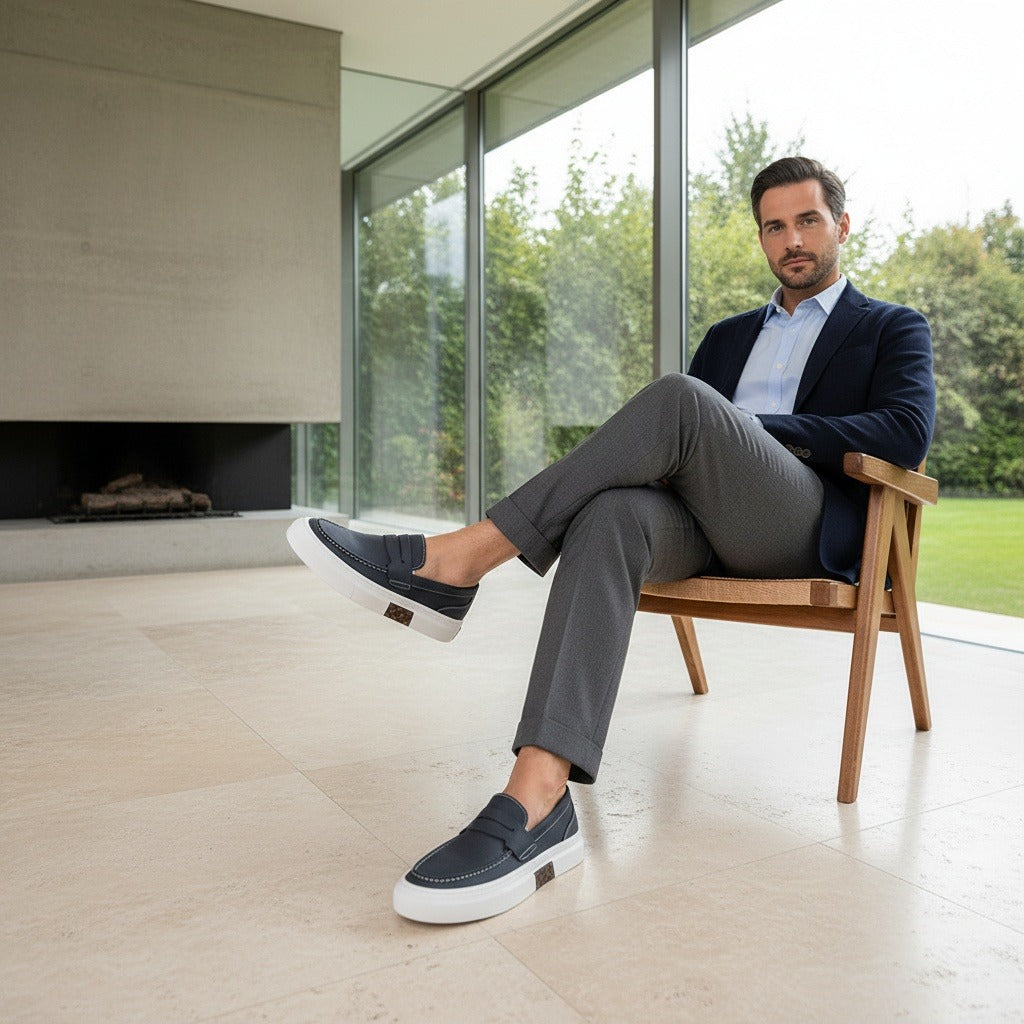 Low Slip On Shoes - Charcoal - Side Profile