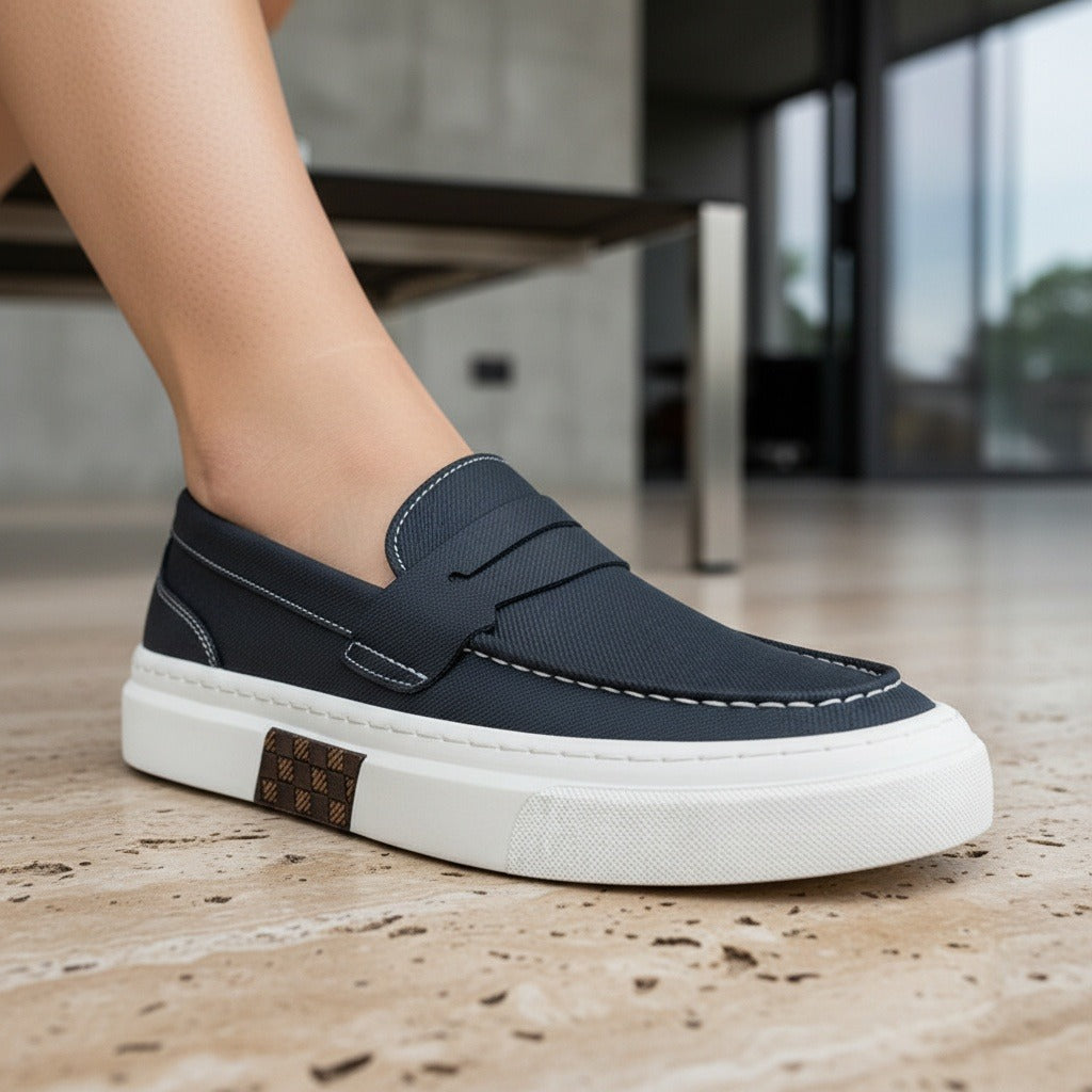 Low Slip On Shoes - Charcoal - Back View