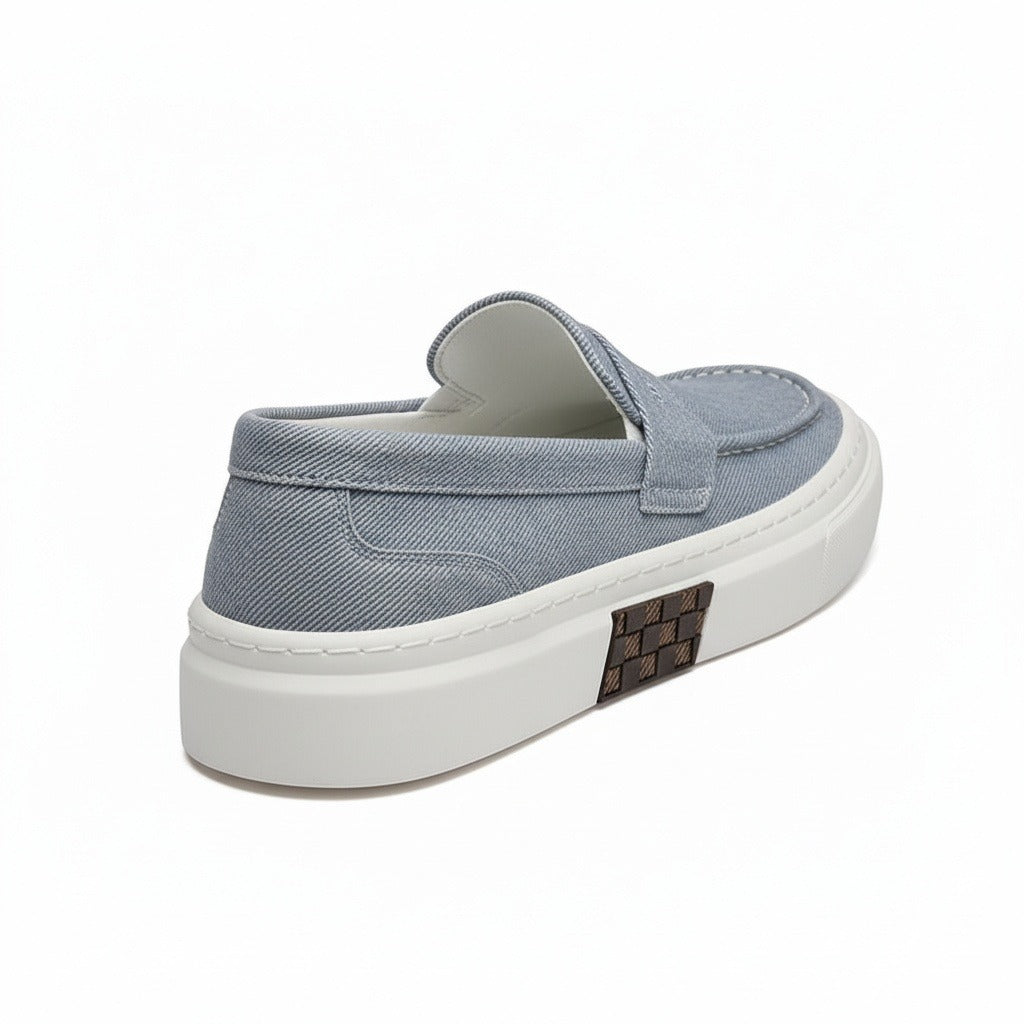 Low Slip On Shoes - Denim Blue - Fabric Detail