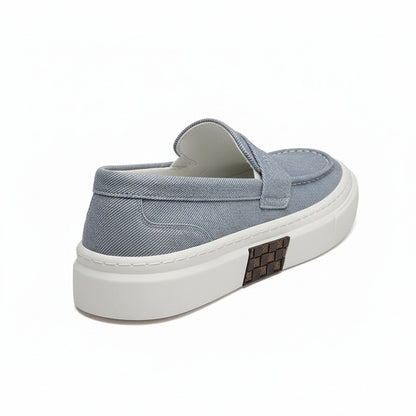 Low Slip On Shoes - Denim Blue - Fabric Detail