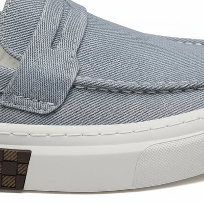 Low Slip On Shoes - Denim Blue - Texture Close Up