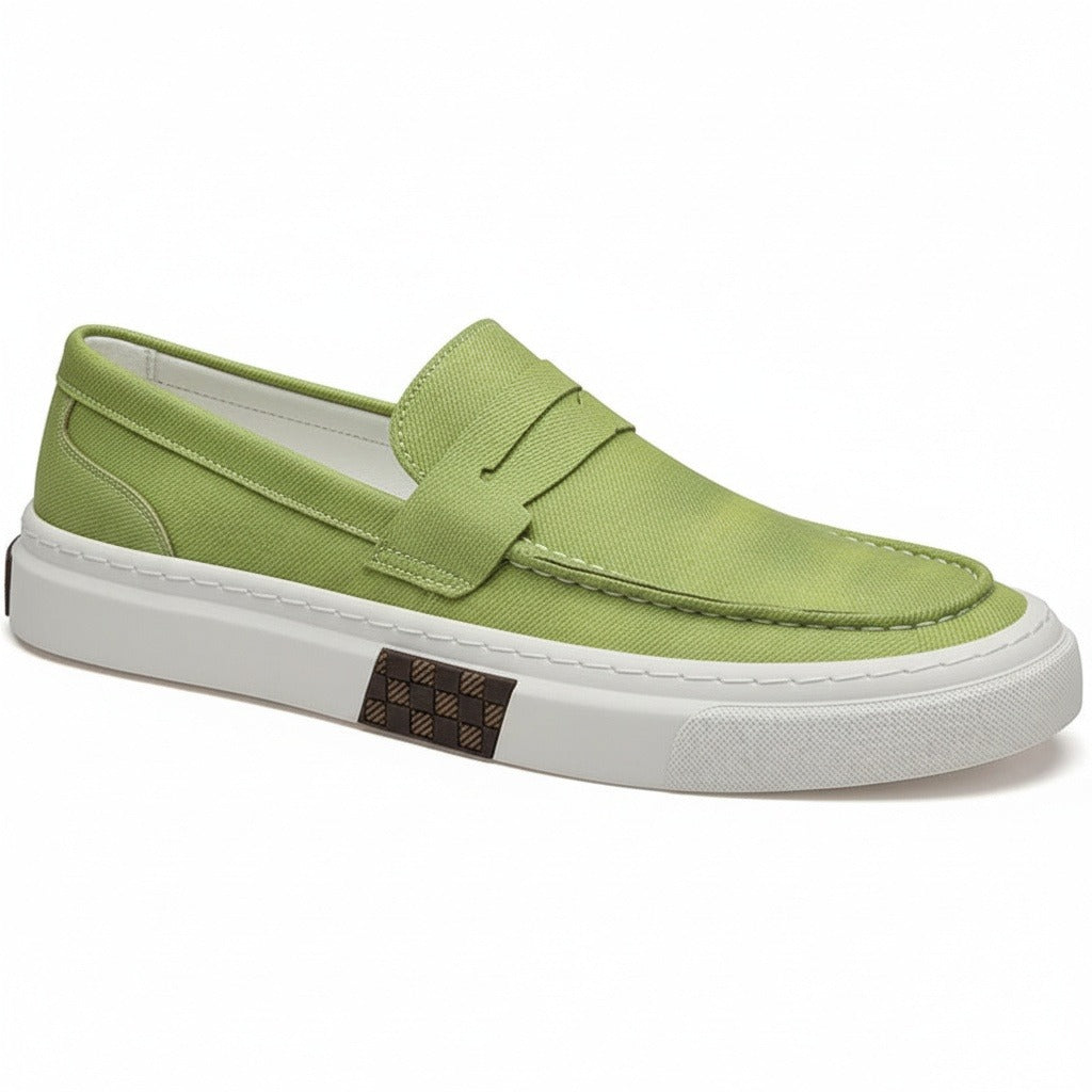 Low Slip On Shoes - Lime Green - Front View