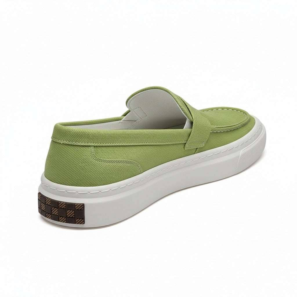 Low Slip On Shoes - Lime Green - Fabric Detail