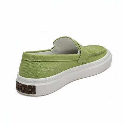 Low Slip On Shoes - Lime Green - Fabric Detail