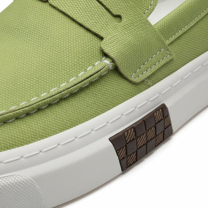 Low Slip On Shoes - Lime Green - Texture Close Up