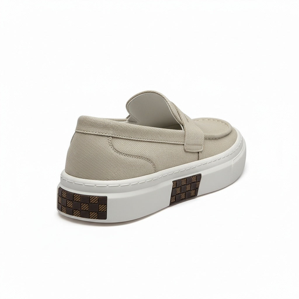Low Slip On Shoes - Beige - Fabric Detail