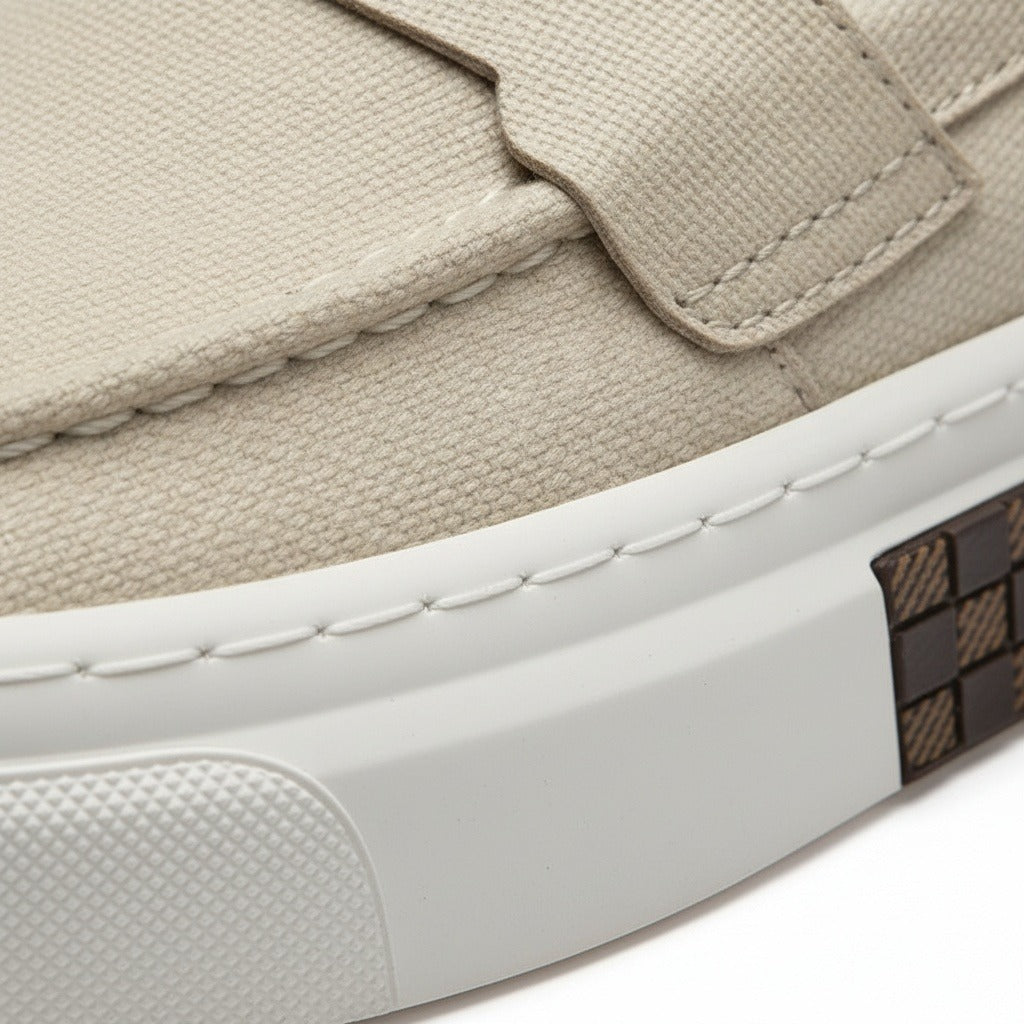 Low Slip On Shoes - Beige - Texture Close Up