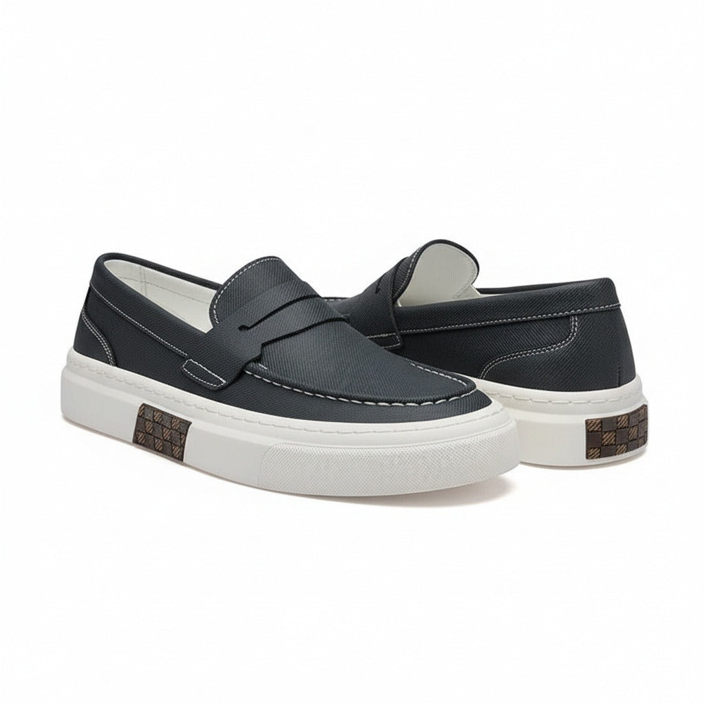 Low Slip On Shoes - Charcoal - Front View