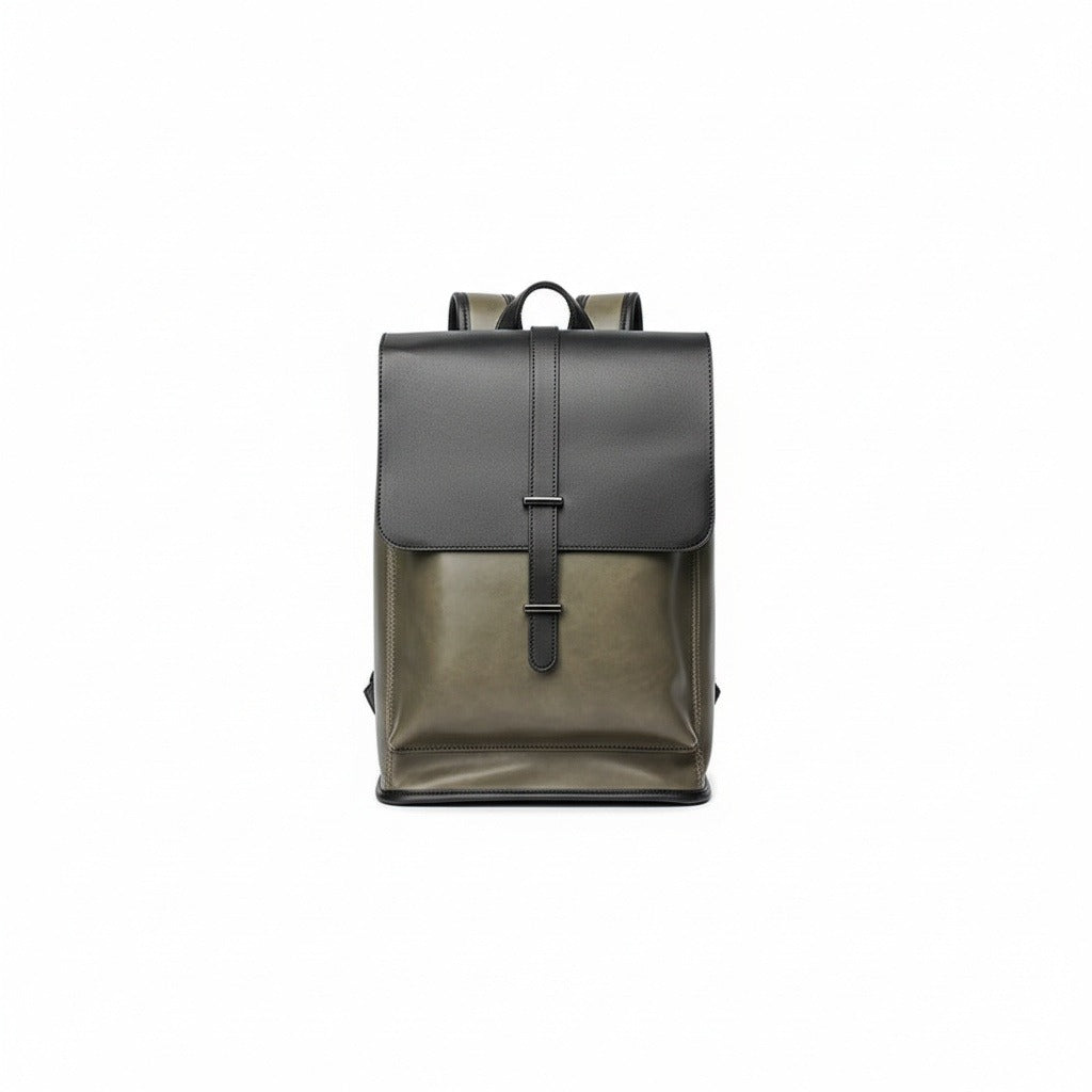Men's Backpack for Work - Olive Green - Front View