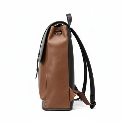 Men's Backpack for Work - Chestnut Brown - Fabric Detail