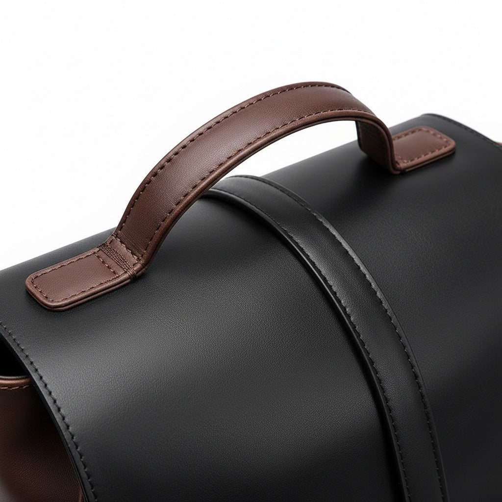 Men's Backpack for Work - Espresso Brown - Texture Close Up