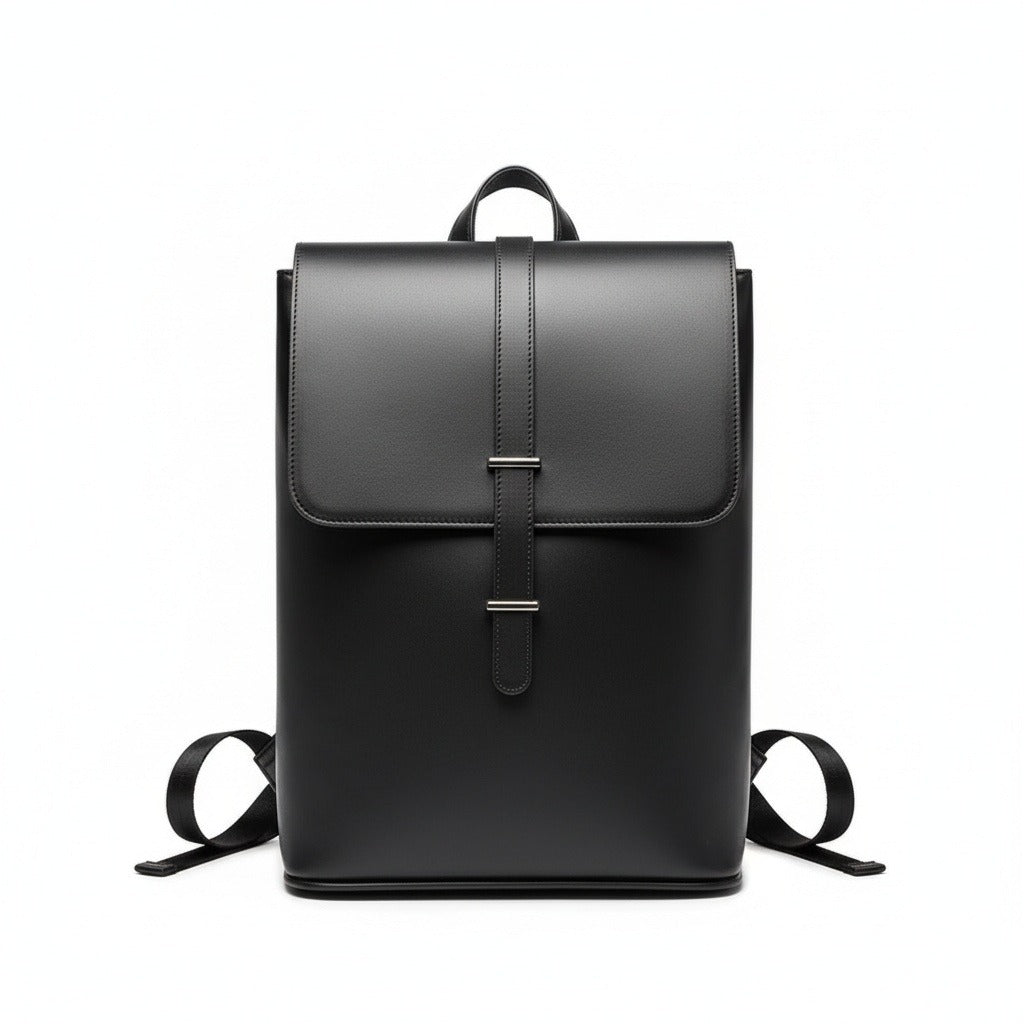 Men's Backpack for Work - Midnight Black - Front View