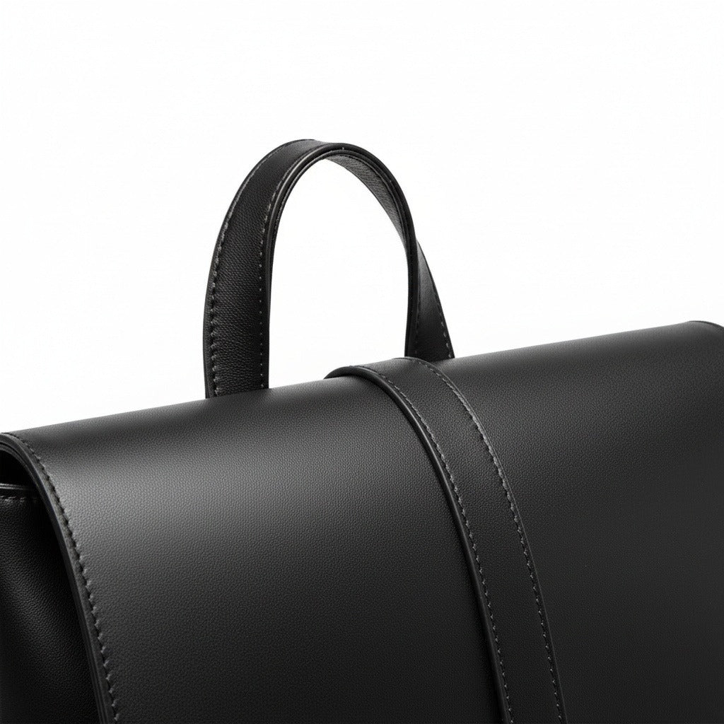 Men's Backpack for Work - Midnight Black - Texture Close Up