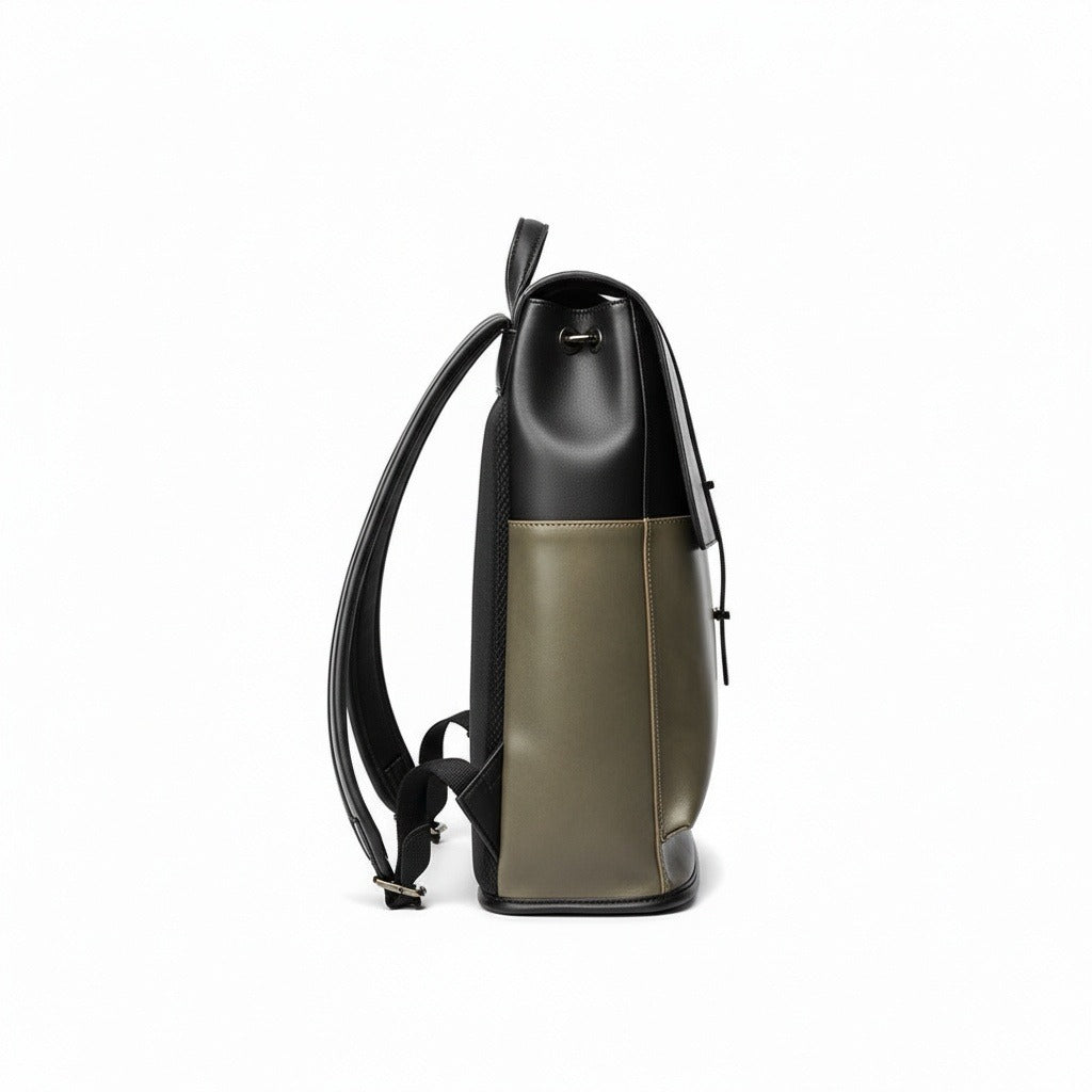 Men's Backpack for Work - Olive Green - Fabric Detail