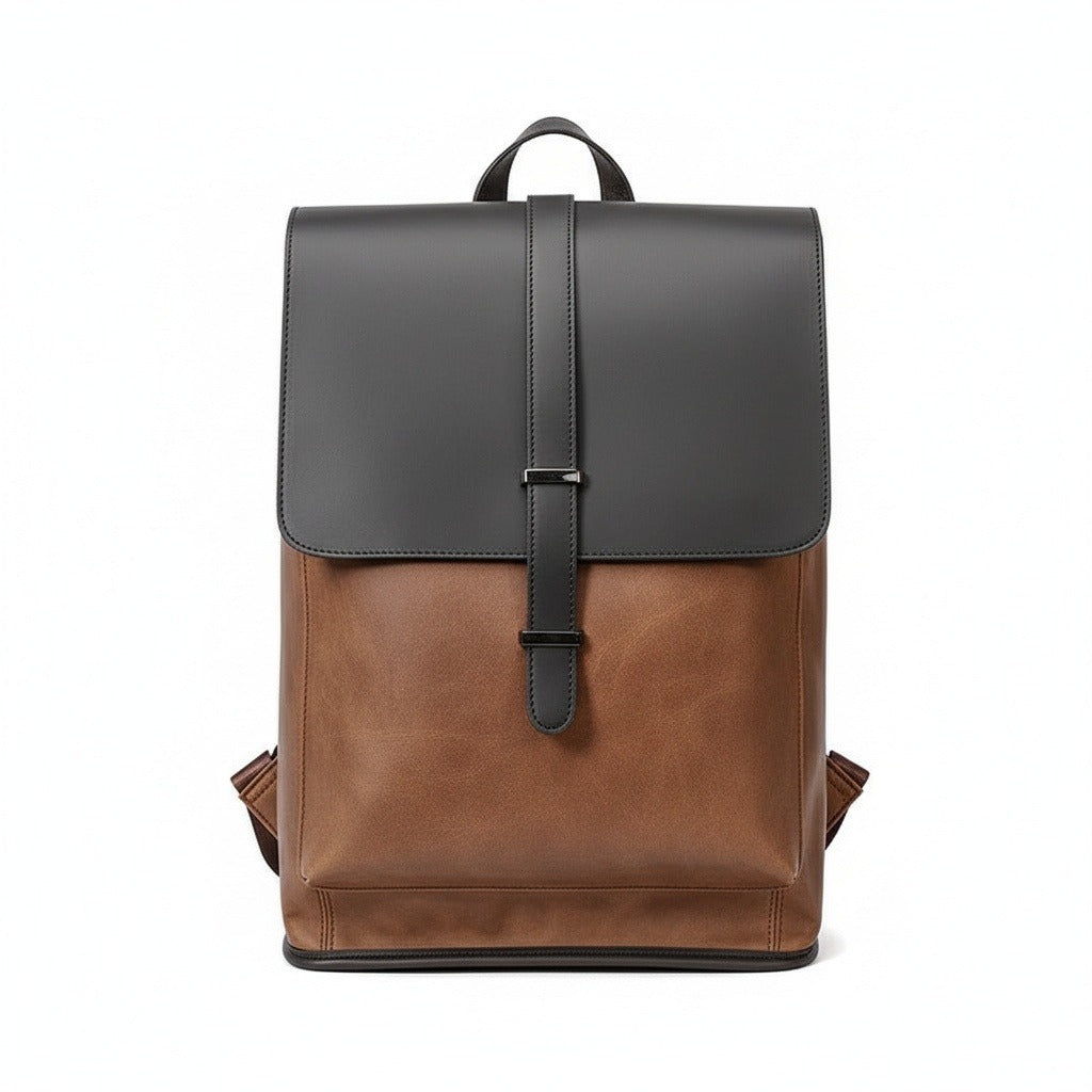 Men's Backpack for Work - Chestnut Brown - Front View