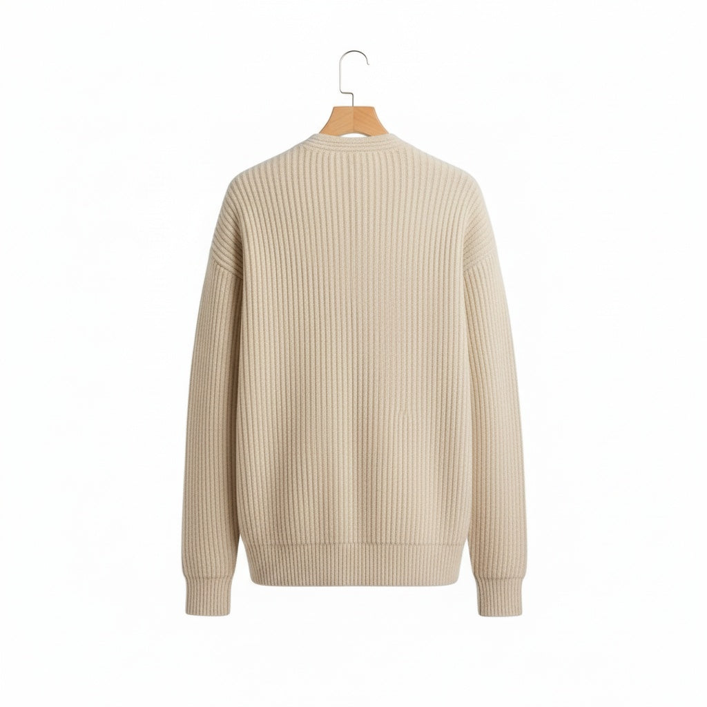 Mens Beige Zip Cardigan