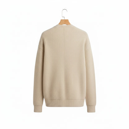 Mens Beige Zip Cardigan