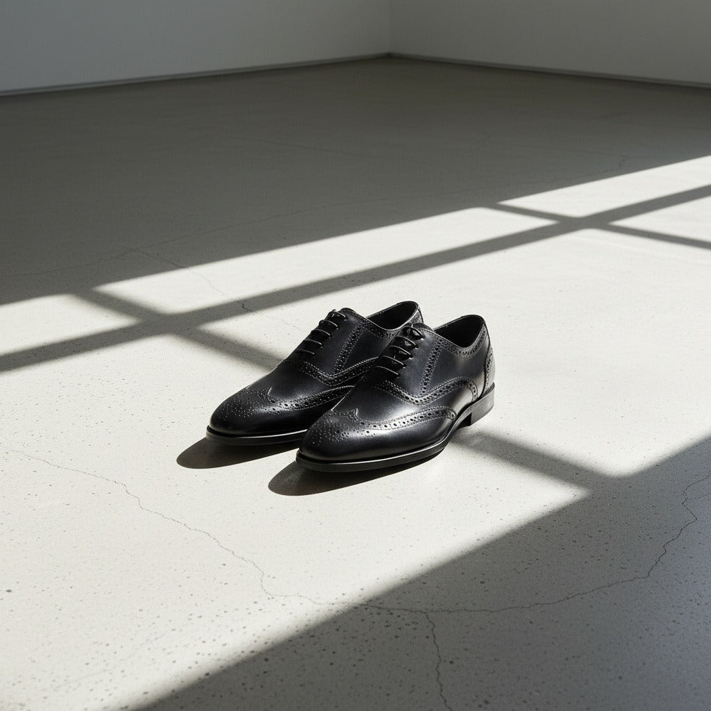 Mens Black Brogue Shoes - Black - Lifestyle Inspiration