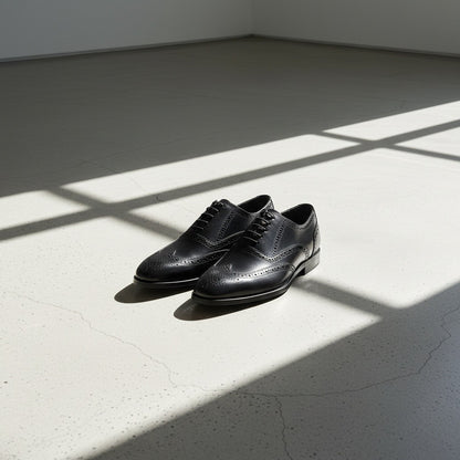 Mens Black Brogue Shoes - Black - Lifestyle Inspiration