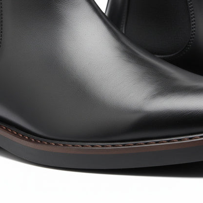 Mens Black Chelsea Boots - Black - Texture Close Up