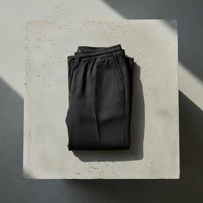Mens Black Linen Trousers - Black - Lifestyle Inspiration